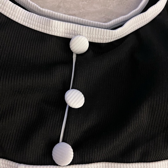 NWT- Commense Contrast Binding Bikini Set. Size Large. Black and white. - Picture 4 of 7